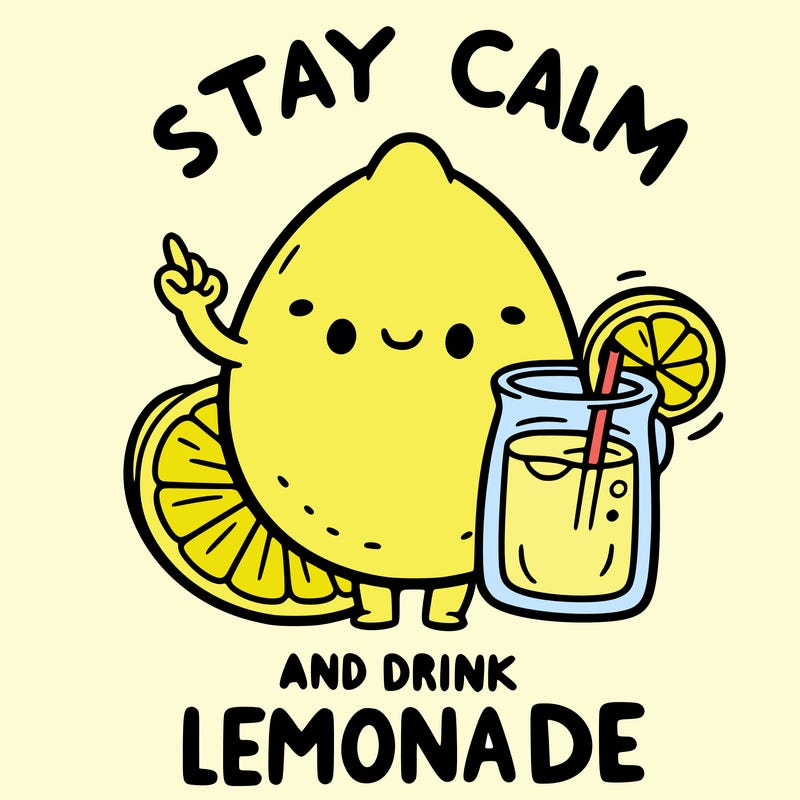 stay calm and drink lemonade
