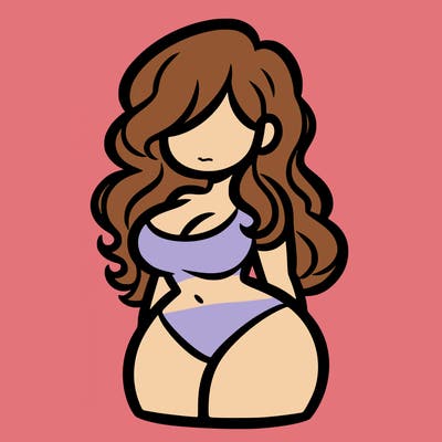 curvy woman with hair