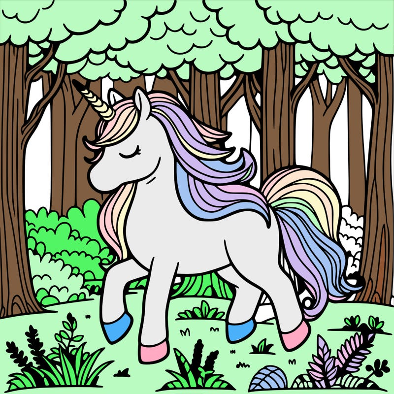 unicorn in the forest