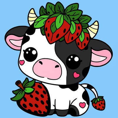 cute strawberry cow