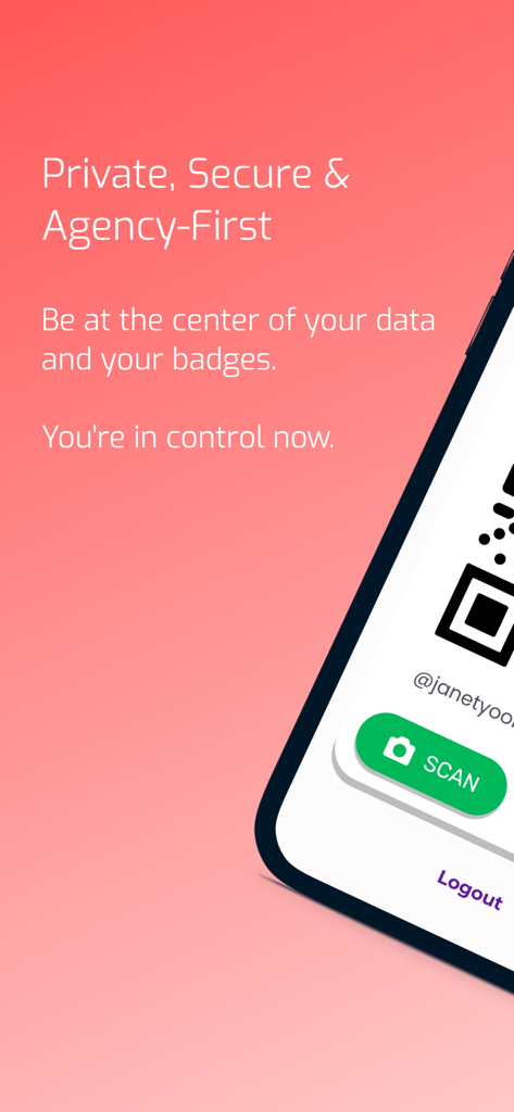 ScoutPass - Screenshot of ScoutPass app highlighting private and secure digital wallet features for scouting badges