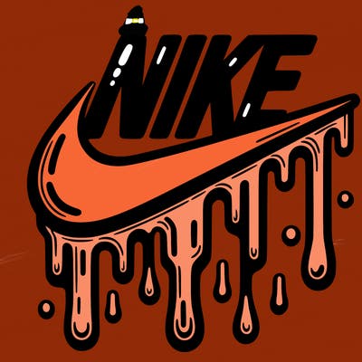 dripping nike logo