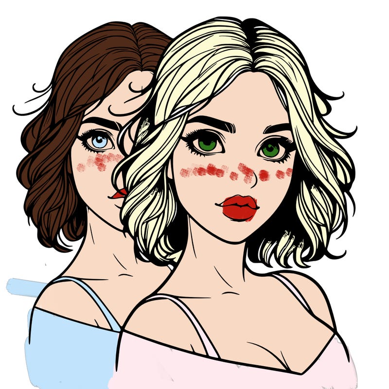 split realistic girl