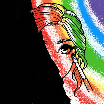 realistic person with makeup