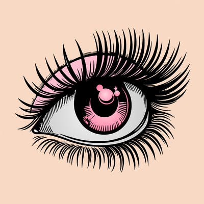 realistic eye long eylashes