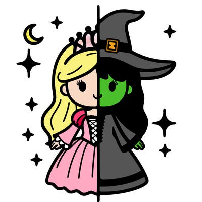 split princess and witch
