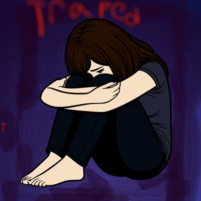 realistic depressed female