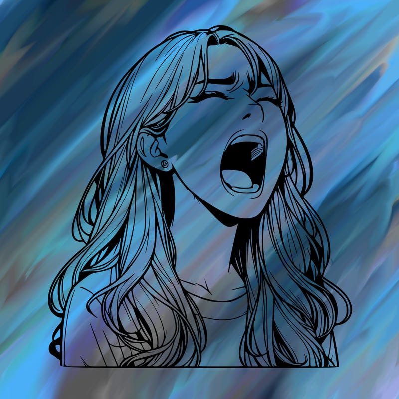 screaming realistic, girl