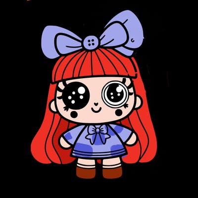 a ragdoll has a button on her right eye she has a bow and her name is ragatha