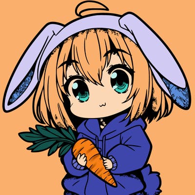 anime bunny with carrot