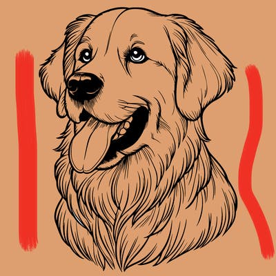 realistic golden retriever