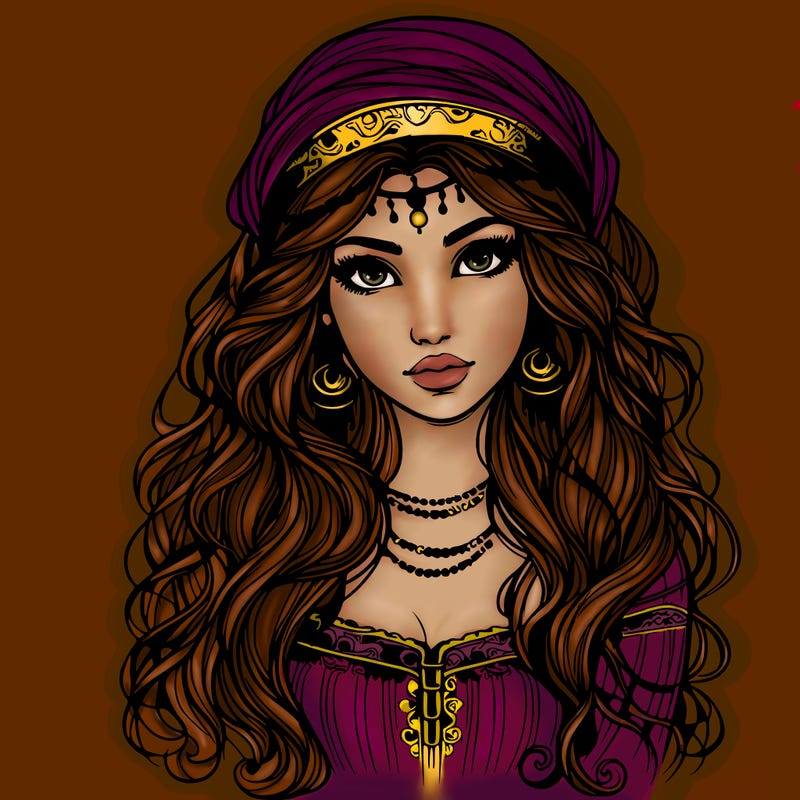 realistic beautiful mysterious gypsy girl