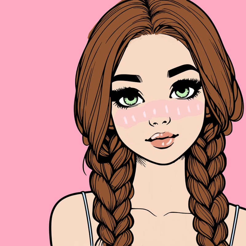 realistic girl with braids