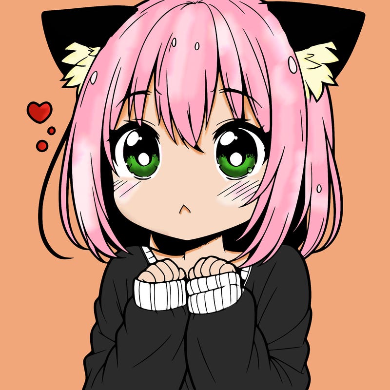 shy anime catgirl