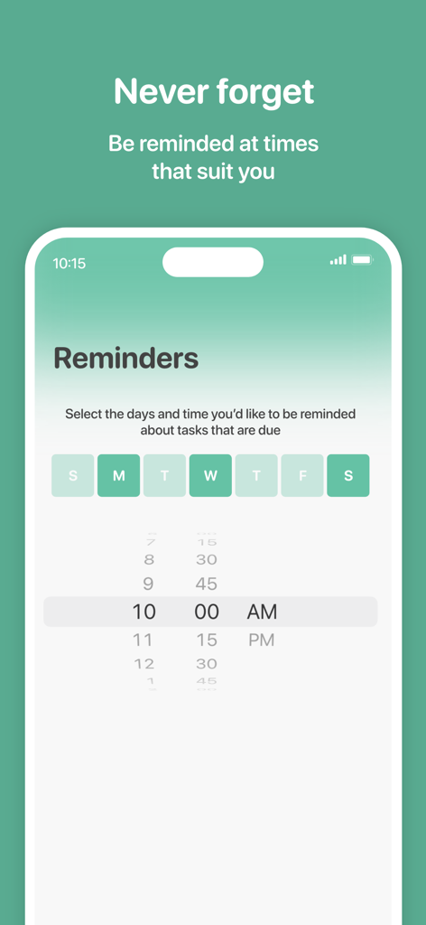 Spotless: A simply clean home - Interfaz para programar recordatorios de limpieza personalizados en la aplicación Spotless