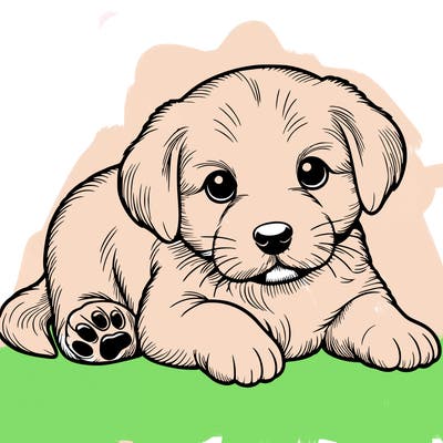 a cute realistic puppy