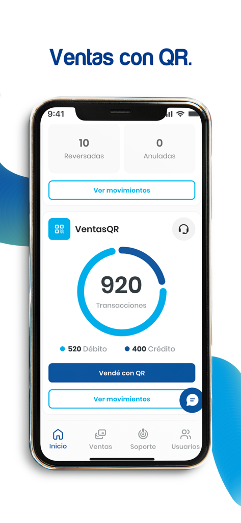 Bancard - Bancard mobile app screen showing QR code sales summary and transaction history