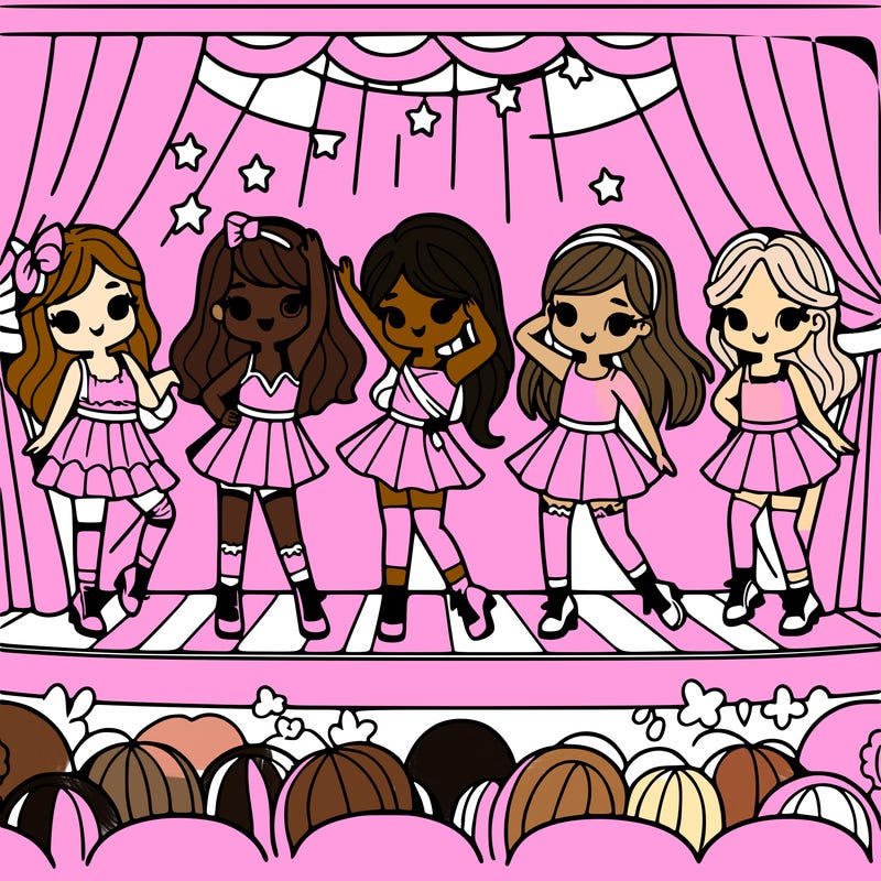 6 girls dancing on a stage