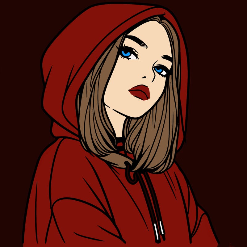 a realistic girl in a hoodie