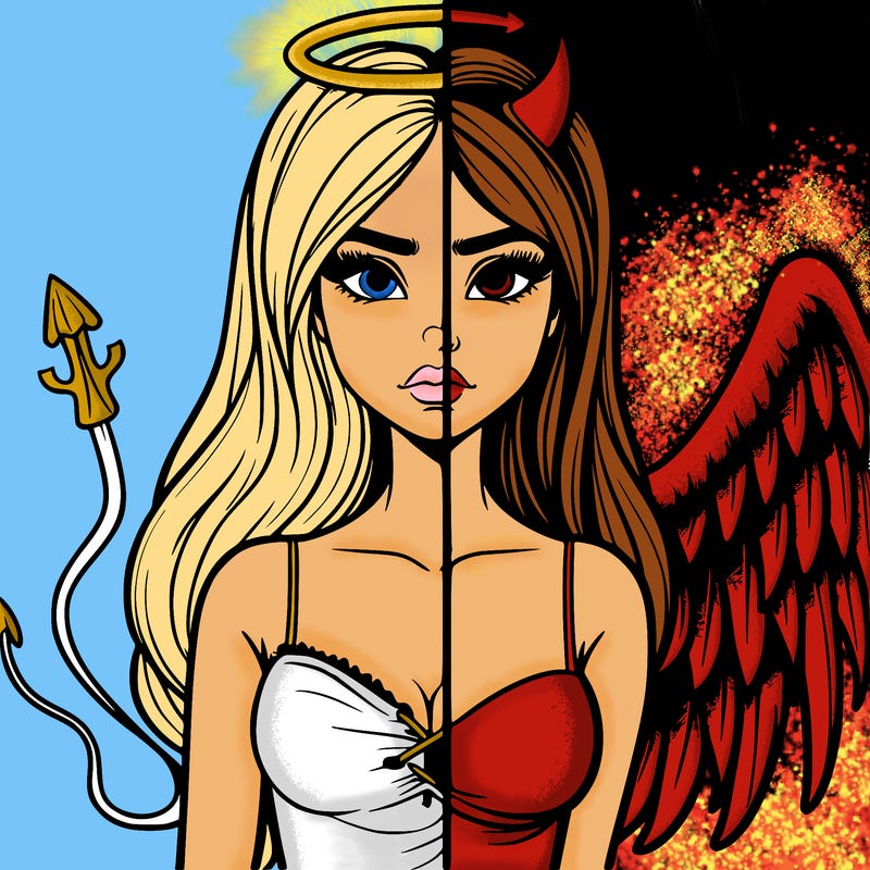 devil vs angel realistic girl