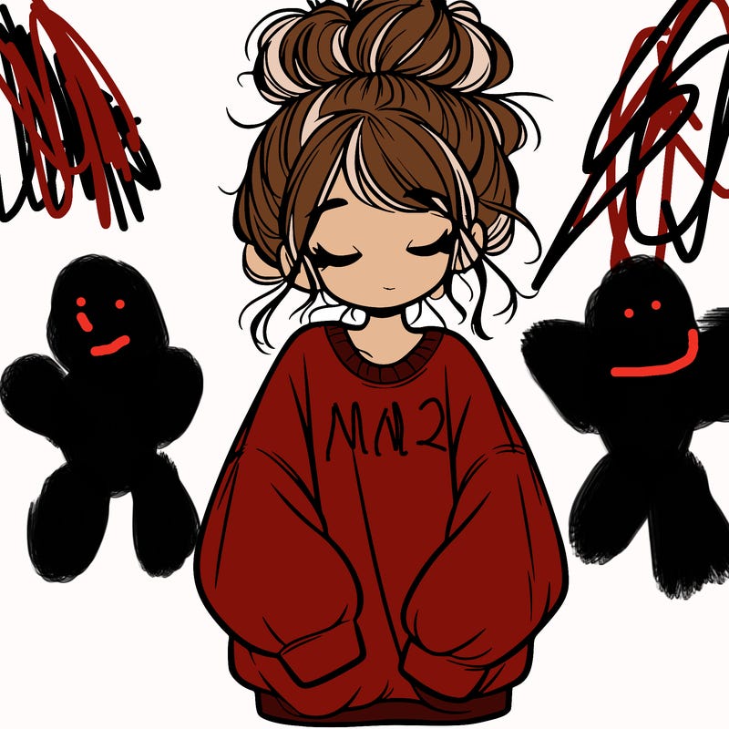 girl with baggy sweatshirt and messy bun