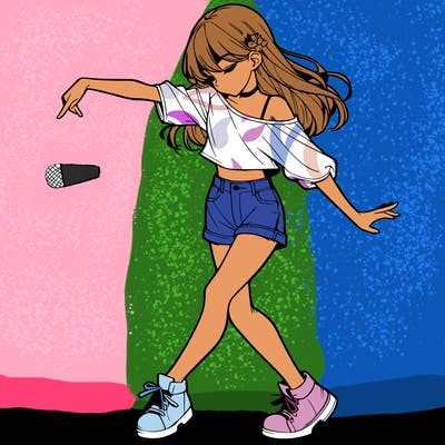 realistic girl danceing