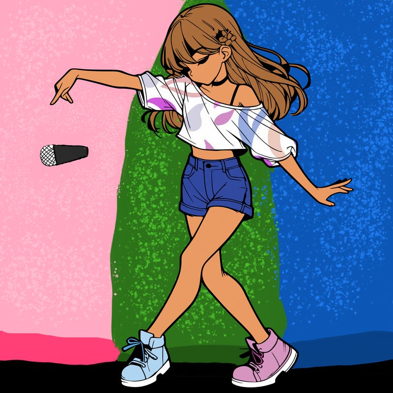 realistic girl danceing