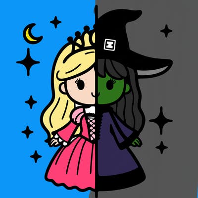 split princess and witch