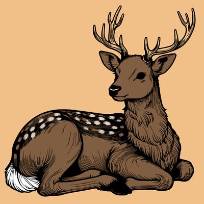 realistic deer with antlers