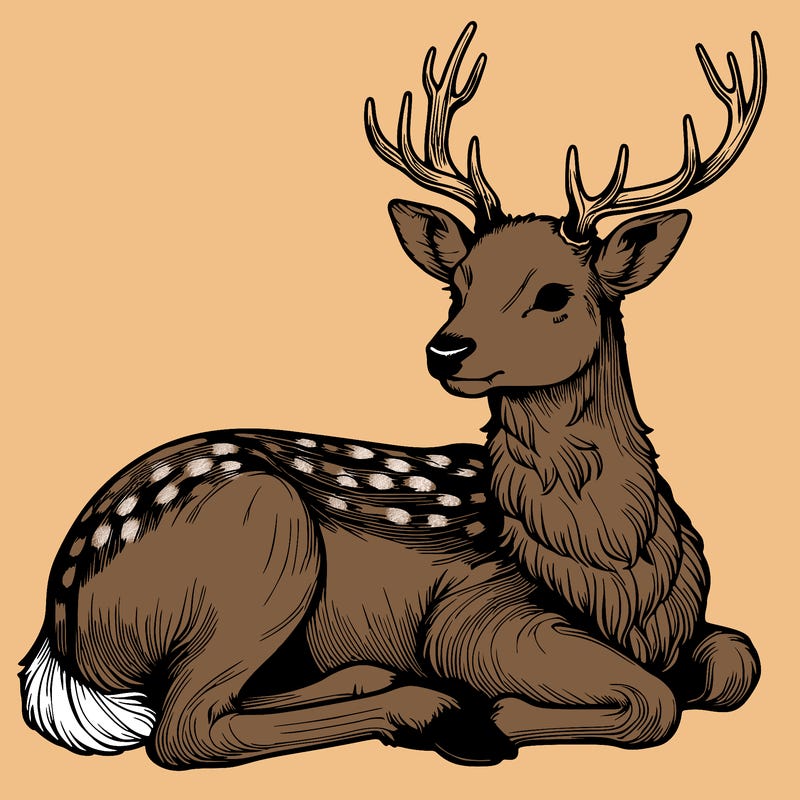 realistic deer with antlers