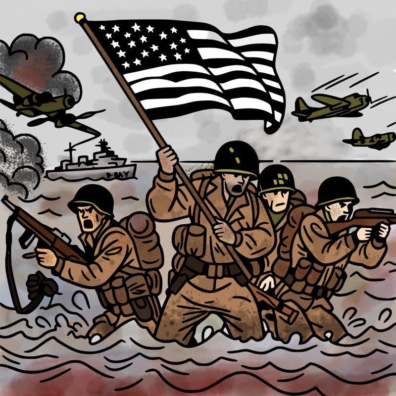 america fighting germany on d-day