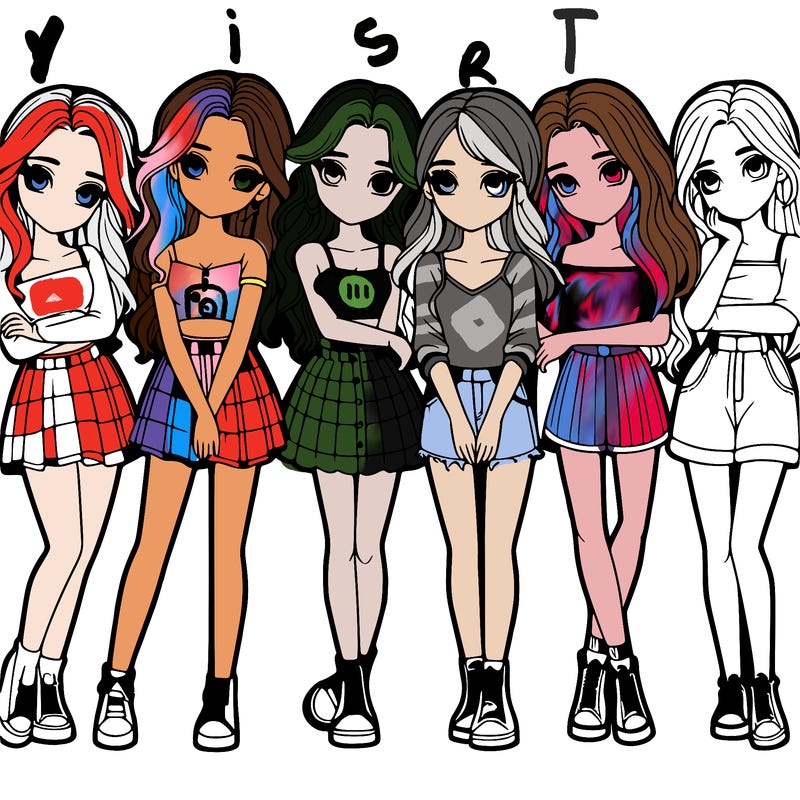 a group of girls realistic