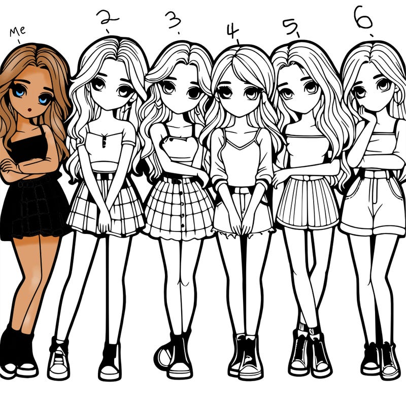 a group of girls realistic