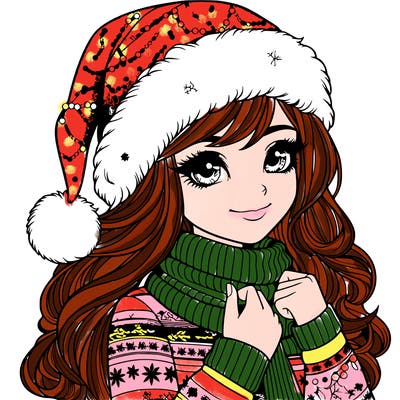 realistic christmas girl