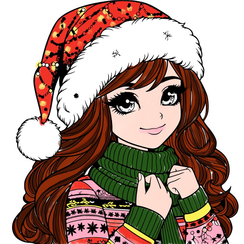 realistic christmas girl