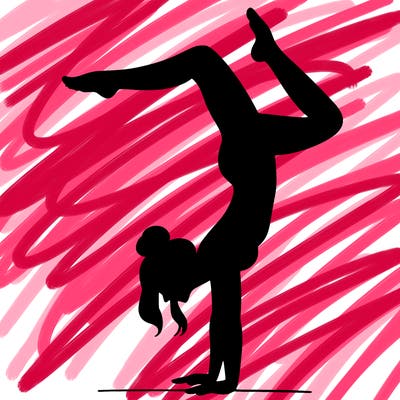 a woman doing a handstand