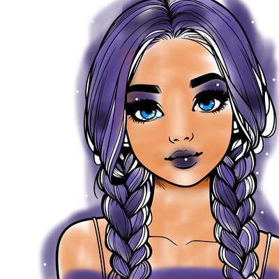 realistic girl with braids