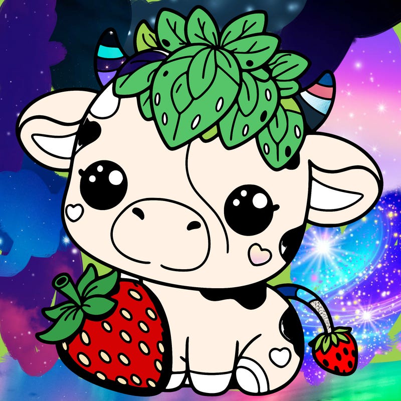 cute strawberry cow
