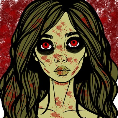 scary beautiful realistic girl