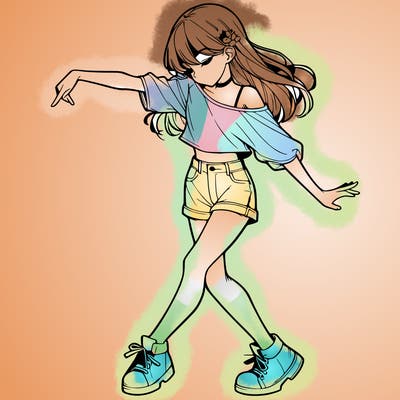 realistic girl danceing