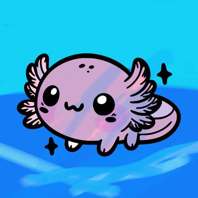 cute easy baby axolotl