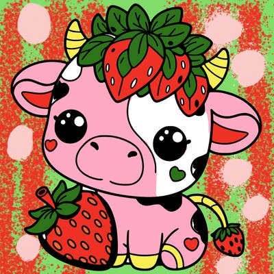 cute strawberry cow