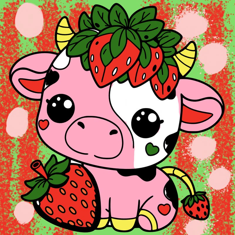cute strawberry cow