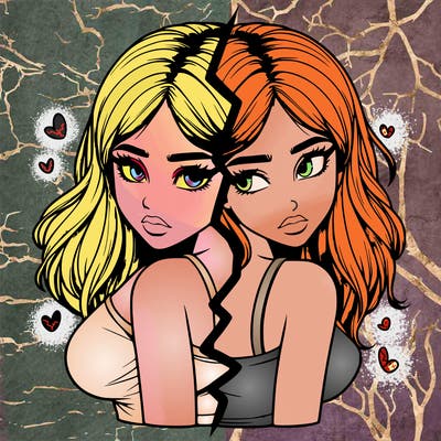 realistic girl split