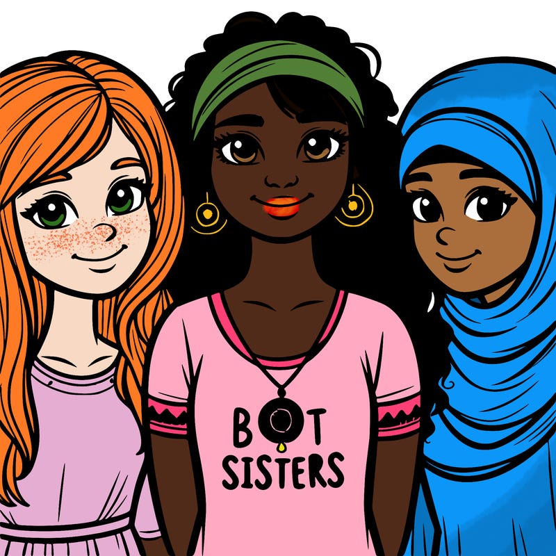 three sisters with a best sisters necklace