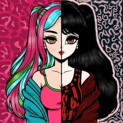 realistic girl split