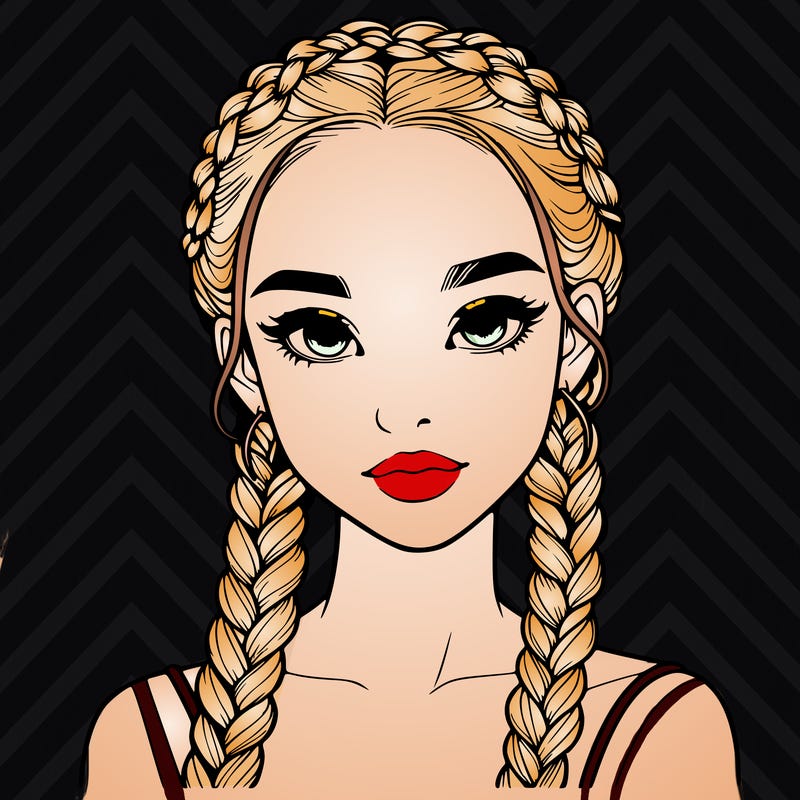 realistic girl with braids