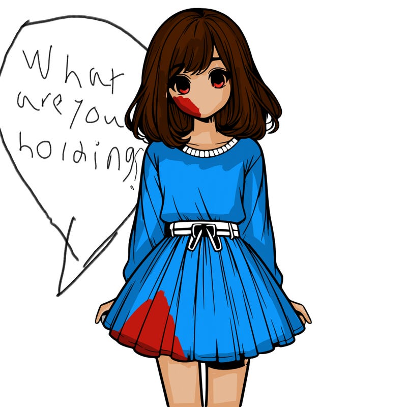 realistic girl with a skirt on