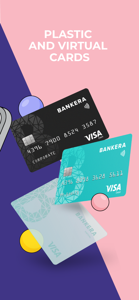 Bankera – Mobile Banking - Bankera corporate personal and virtual Visa debit cards