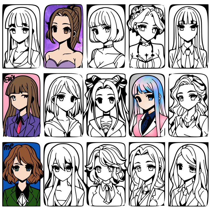 girls that look diffrent anime